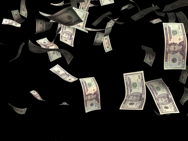 Money Flow (U.S. Dollars) Seamless Loop With Alpha Matte Stock Footage ...