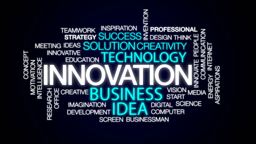 Innovation Animated Word Cloud, Text Stock Footage Video (100% Royalty