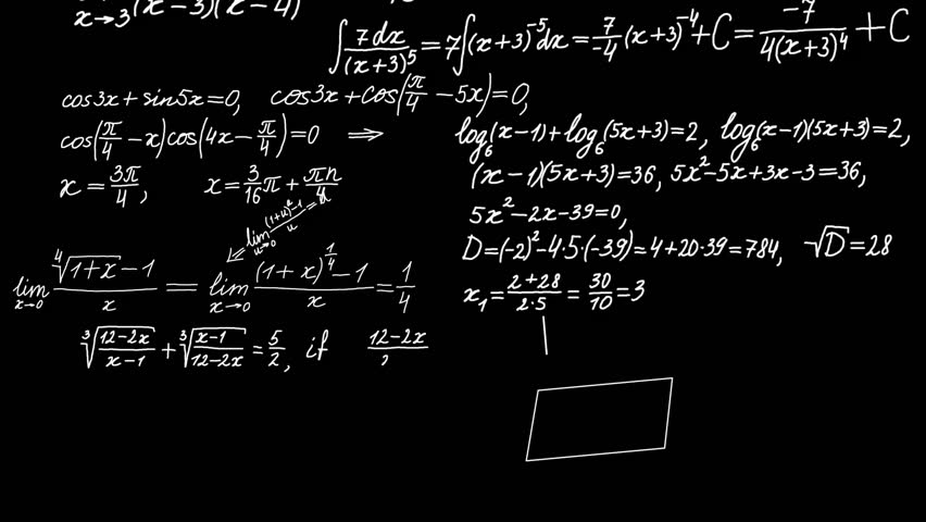 Math Calculations or Formulas Appearing Stock Footage ...