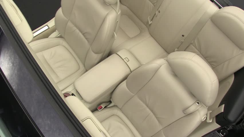 Luxury Car Cabriolet Interior View With White Leather - White Leather Car Seats Cover Luxury Car Cabriolet Interior View With White Leather - White Leather Car Seats Cover