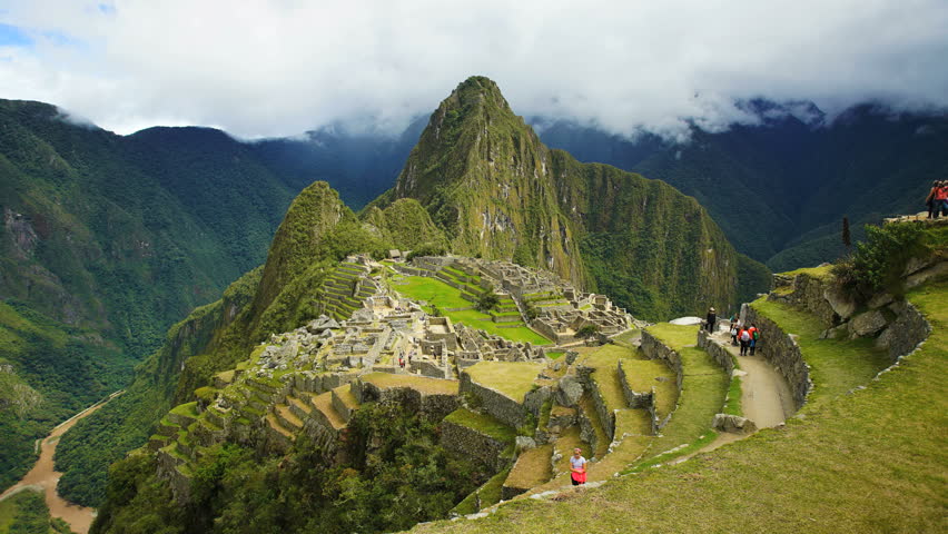 Tourists visiting the Ruins of Machu Picchu, Peru image - Free stock ...