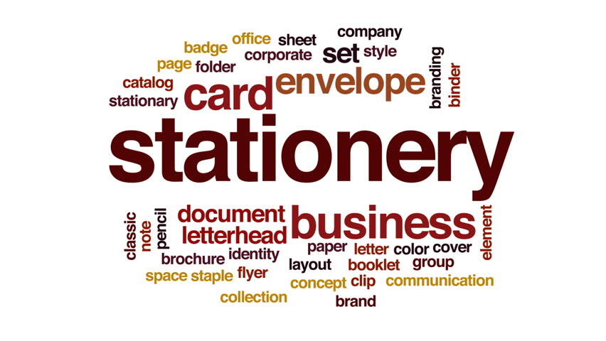 Stationery Animated Word Cloud Text Stock Footage Video 100