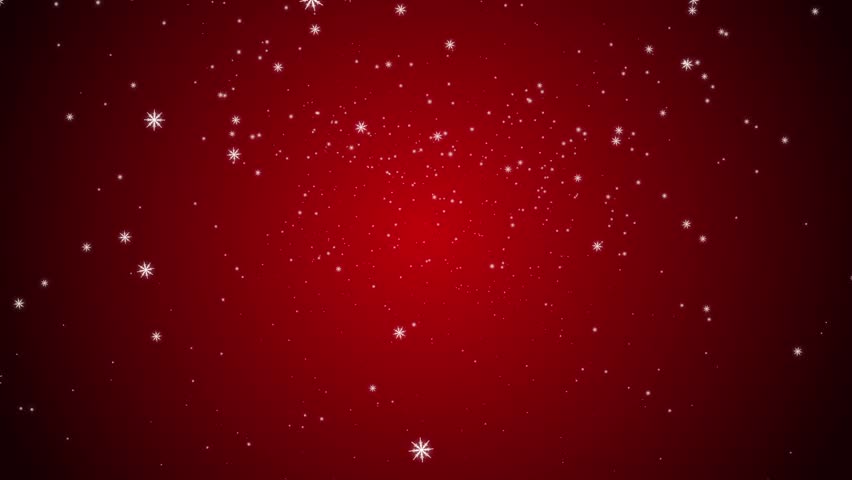 Red Christmas Snowflakes Falling Shiny Background Looped, For Your ...