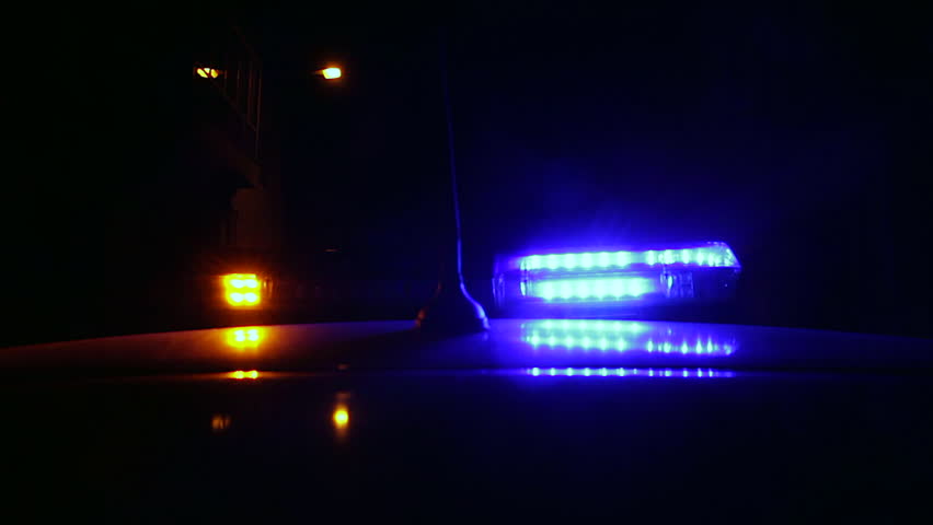 Police Car Lights Flashing At Night Stock Footage Video 3857141 ...