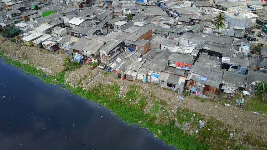 JAKARTA INDONESIA APRIL 2019 Makeshift Homes In 