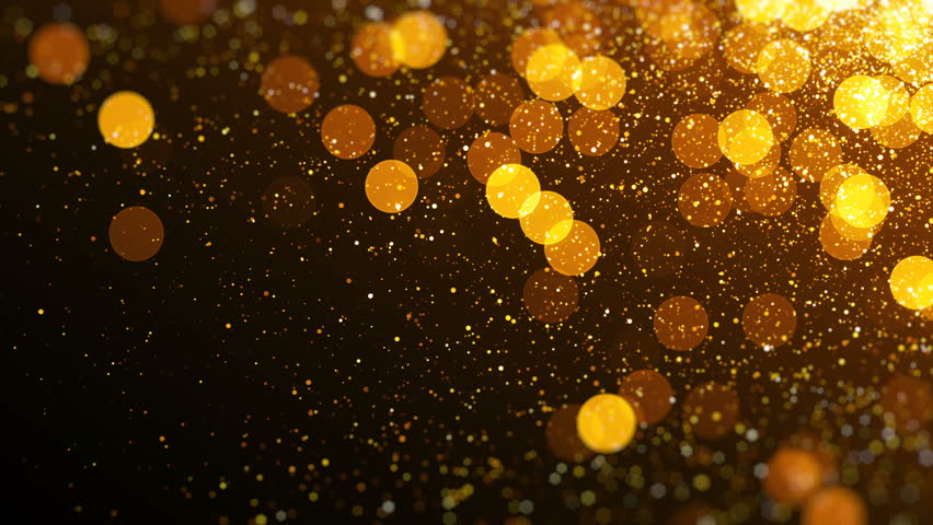 Gold Magical Blinking Particles. Glitter Stock Footage Video (100% ...