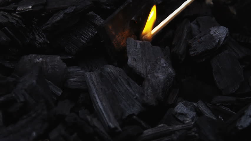 Lighting Methylated Spirits On Coal Stock Footage Video 100