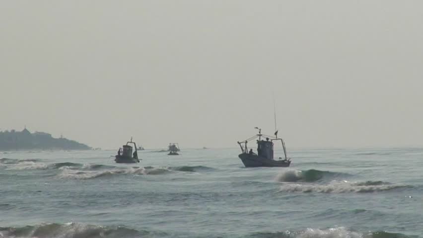 Row of Small Fishing Boats Stock Footage Video 100 Royalty-free 