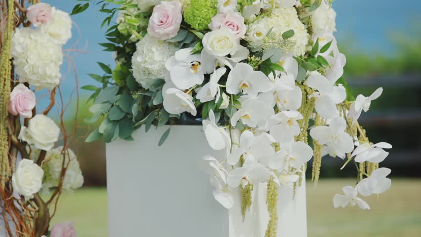 Beautiful Wedding Orchid Decoration On Stock Footage Video 100