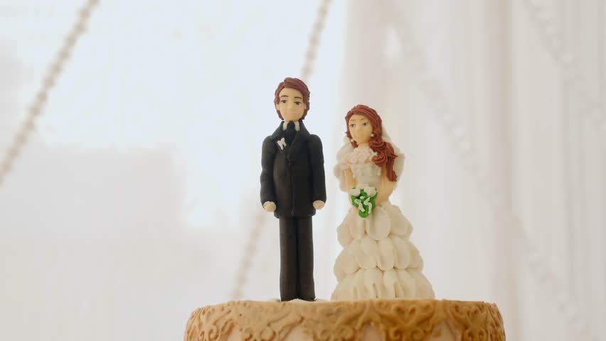 Bride And Groom Figures On Stock Footage Video 100 Royalty