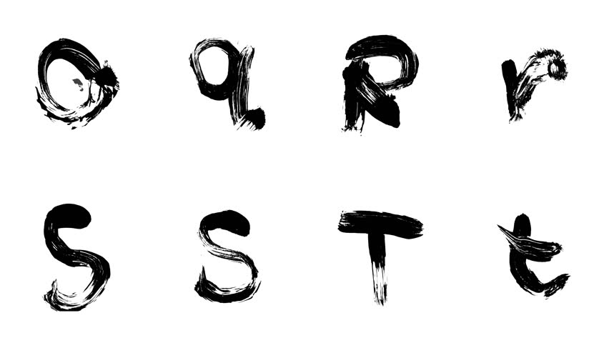 S with stroke. Brush painted Letters. Brushstroke Letters. Stroke at font.