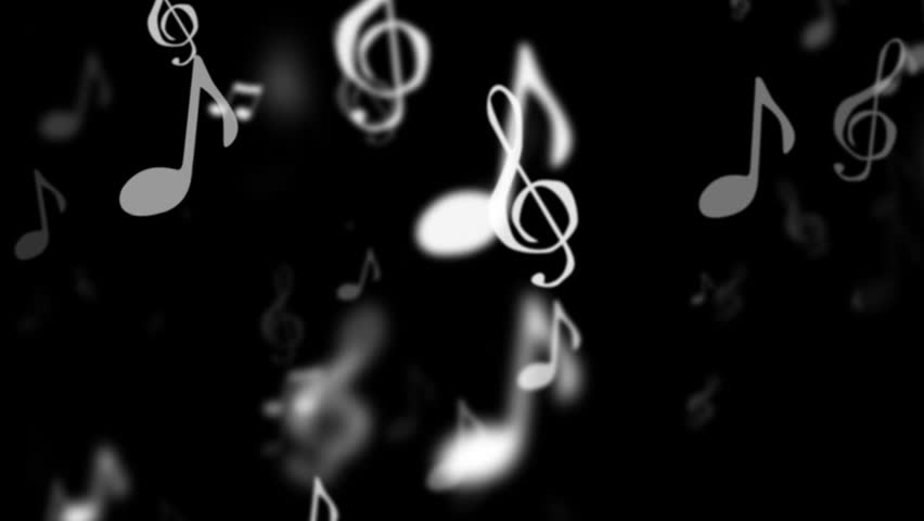 Stock video of animated music notes move vertically with | 3257281