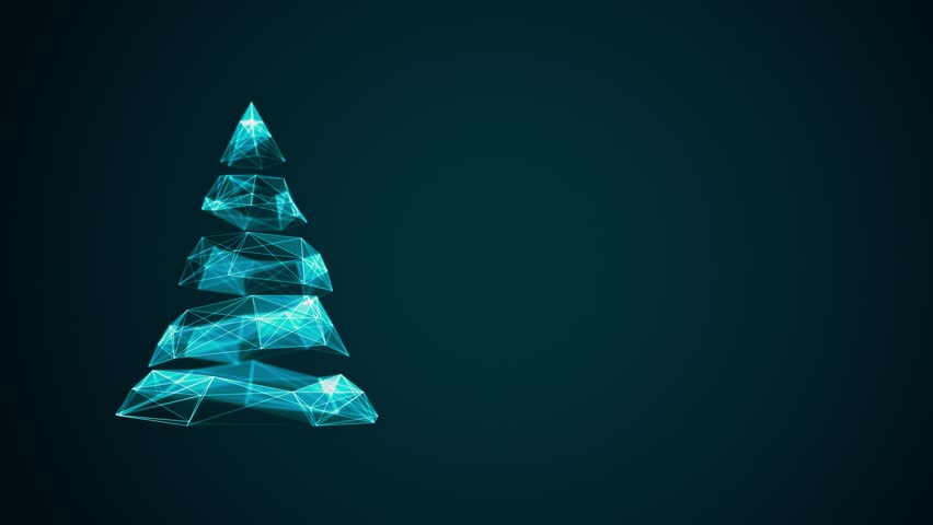 Modern Future Christmas Tree And Merry Christmas And Happy New Year 