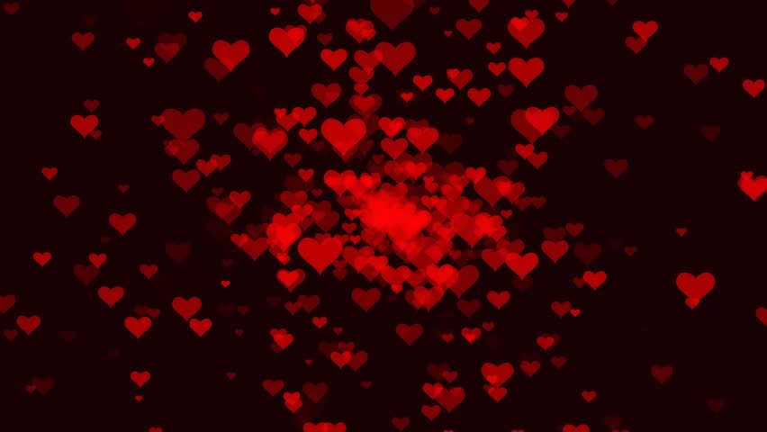 Blinking Hearts .Shining Heart Shapes Love Background. Stock Footage ...