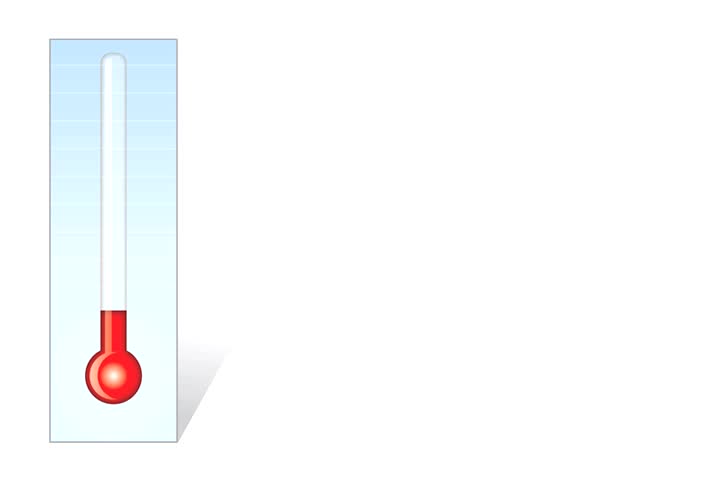 Seamless Looping Video Animation Of A Hot Thermometer Rising To Its Top ...