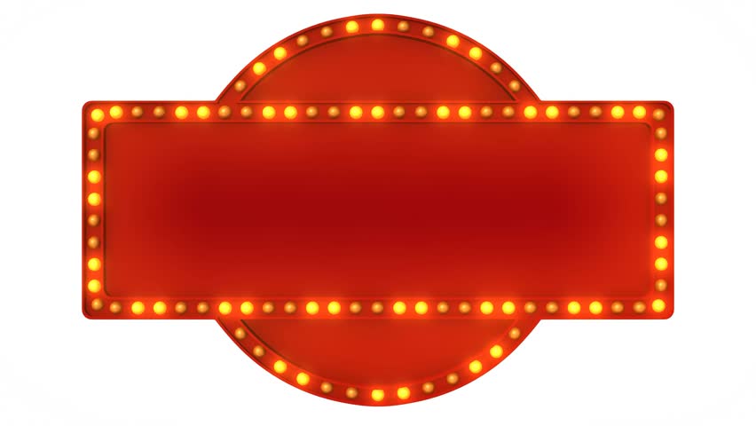 Red Marquee Light Board Sign Retro On White Background. 3d Rendering ...