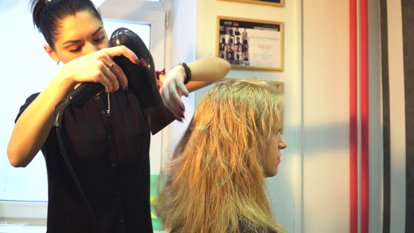 Professional Hair Dresser Used A Stock Footage Video 100