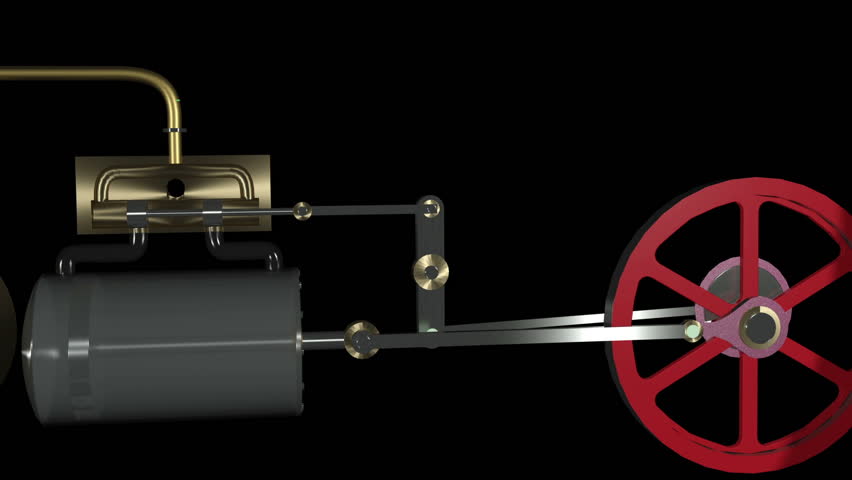Steam Engine Animation Loop Hd Stock Footage Video (100% Royalty-free