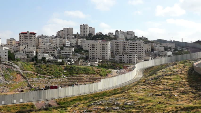 Israeli West Bank Barrier- East Jerusalem Separation Wall Stock Footage ...