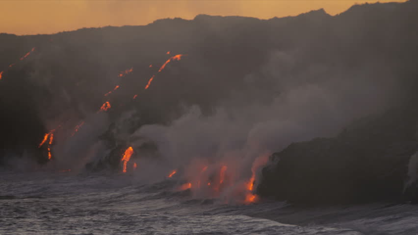 Red Hot Lava Falling Over Stock Footage Video (100% Royalty-free ...