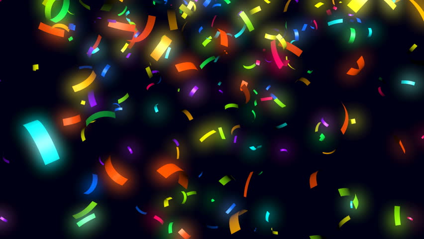 Falling Colorful Confetti On White Background. HQ Seamless Looping ...