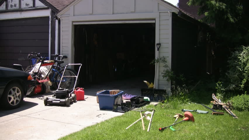 Cleaning The Garage Timelapse Stock Footage Video 100