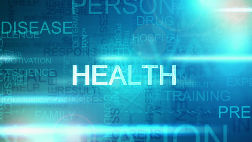 3D Fly Through Medical Health Care Text Words Blue Rotating Figure ...