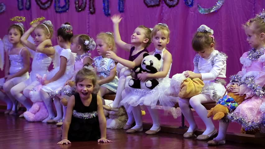 KIEV, UKRAINE, DECEMBER 22, 2012: Young Girls Gymnasts At The New Year