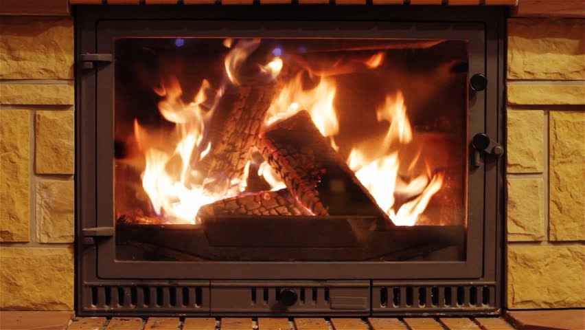 Logs Burning In A Fireplace Stock Footage Video 100 Royalty Free