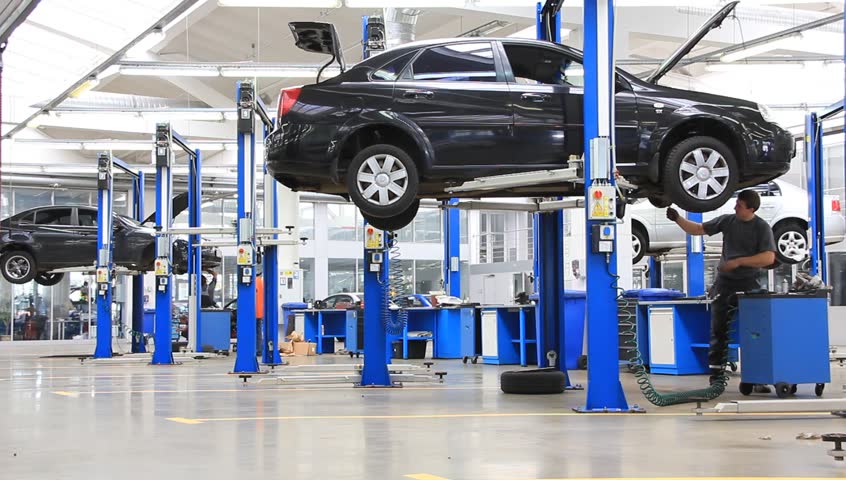 TOGLIATTI - SEP 30: People Work At Assembly Of Cars Lada Kalina On ...