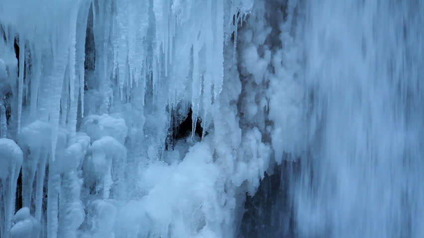 Stock Video Clip of Multnomah Falls Frozen in Winter along Columbia ...