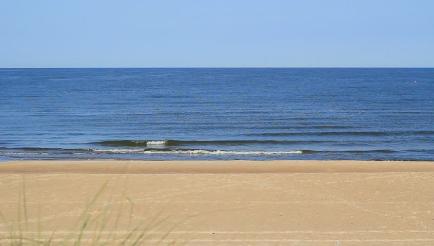 Wide Static Beach Scene With Stock Footage Video 100