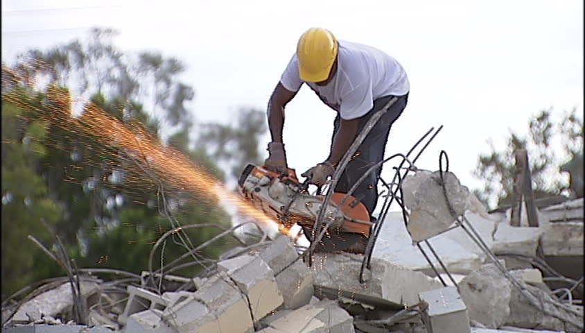 Saw Cutting Rebar Video de stock (totalmente libre de regalías) 552931