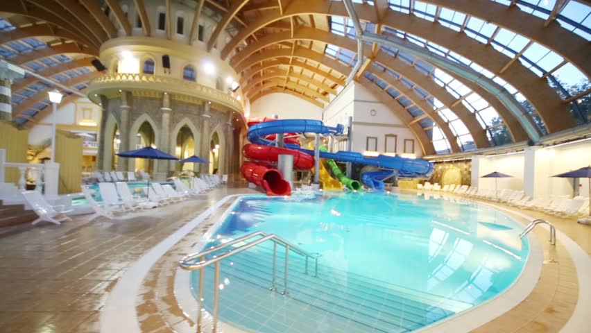 Las Vegas Usa 1 January 2017 Hotels Fountain Giant Moscow Russia June 24 2017 Pool With Water Slides At The Waterpark