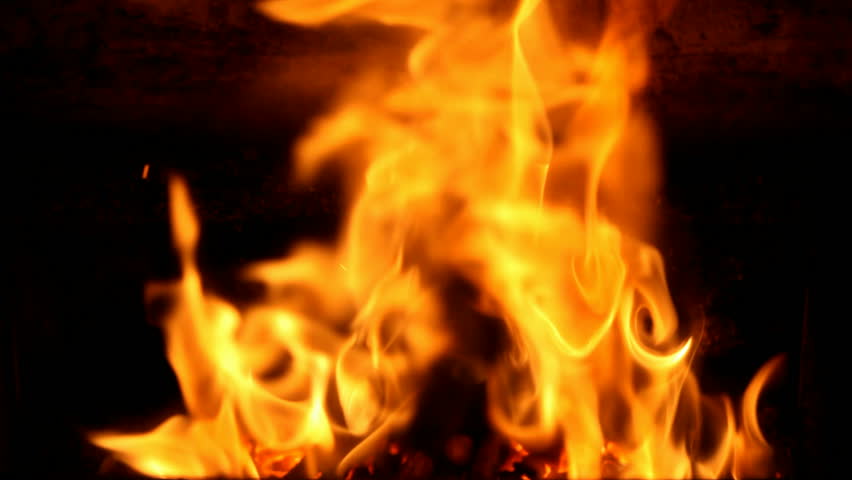 High Definition Fireplace Closeup Stock Footage Video 100