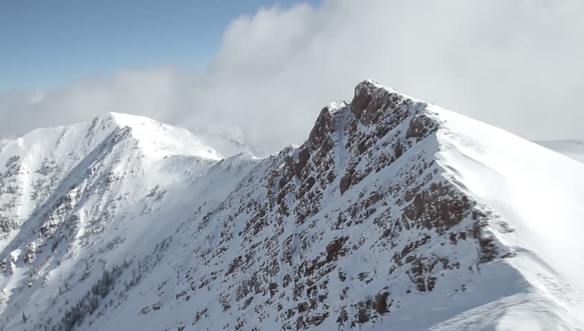 Aspen Colorado Clouds Snow Mountains. Stock Footage Video (100% Royalty