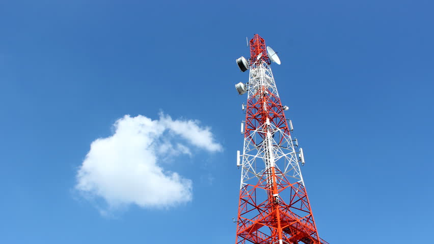 Man Working On Radio Telecommunication Tower, Radio Master