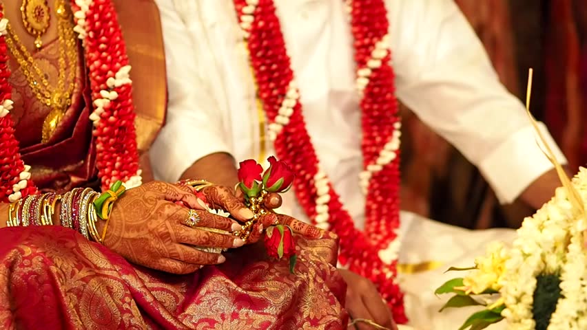 South Indian Wedding Couple Waiting Stock Footage Video 100