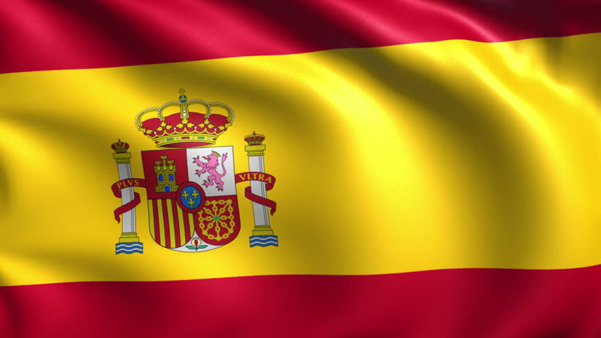 Spanish Flag, With Real Structure Of A Fabric Stock Footage Video ...