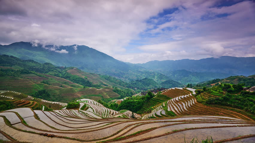 Rice Terraces in Dazhai Village, Stock Footage Video (100% Royalty-free ...