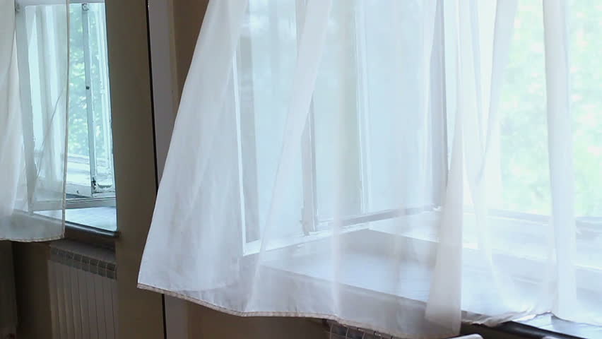 Wind Blowing Through The Curtains Stock Footage Video 100