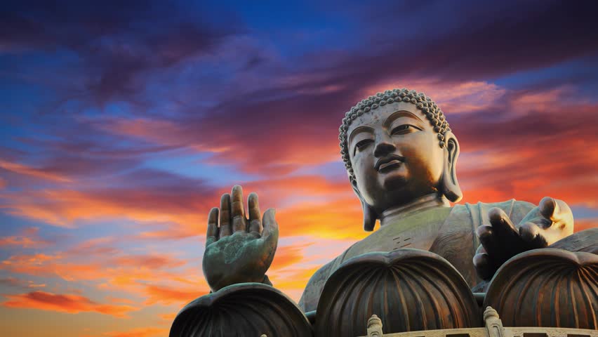 Tian Tan Buddha Statue Over Stock Footage Video (100% ...