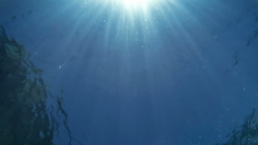 Underwater Background Blue Surface Ray Stock Footage Video