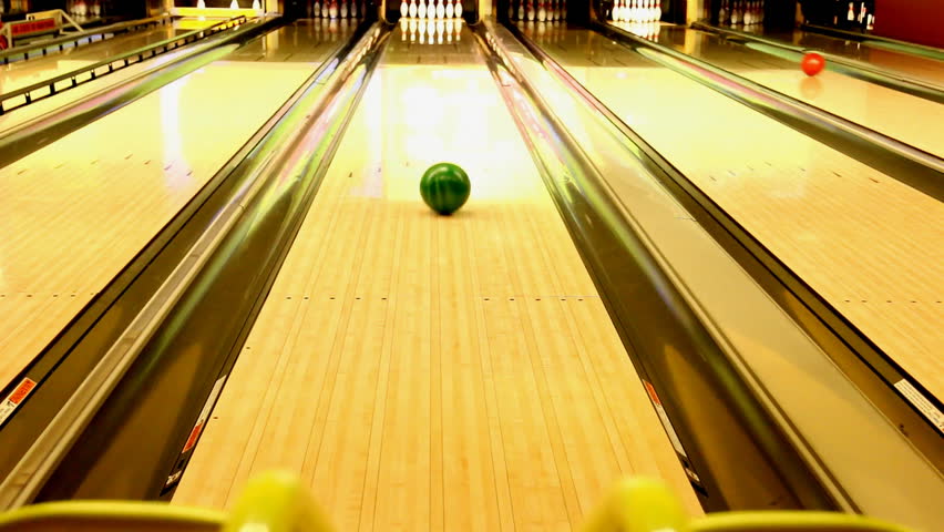 Ball Rolling Down the Lane Stock Footage Video (100