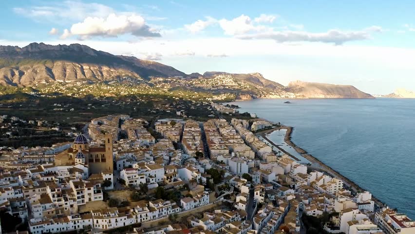 Aerial: Old Spanish Town with Stock Footage Video (100% Royalty-free ...