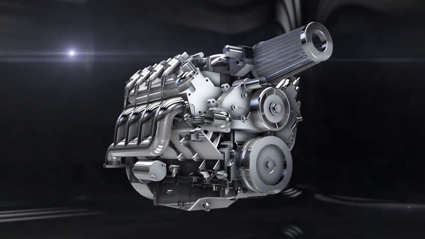 Car Engine Assembling-disassembling Animation Loop Stock Footage Video