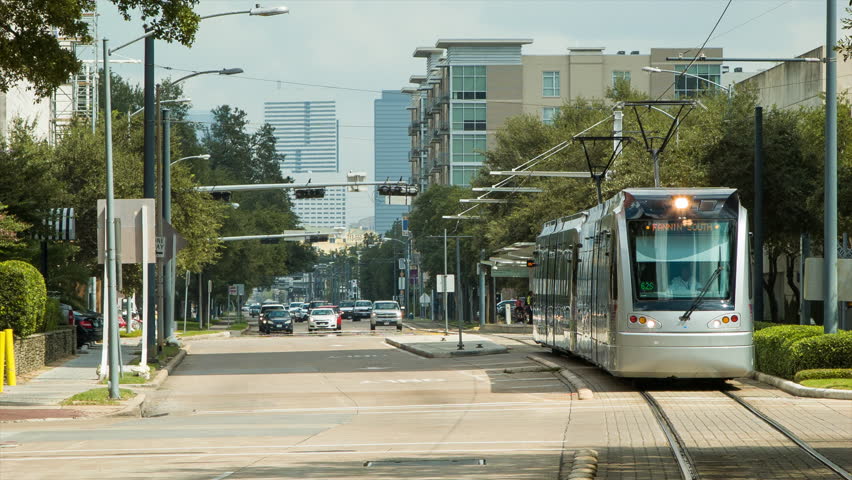 HOUSTON, TX 2014 Houston Texas METRORail Light Rail Station On Main