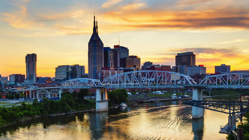 Nashville, Tennesse, Usa Skyline On Stock Footage Video (100% Royalty ...