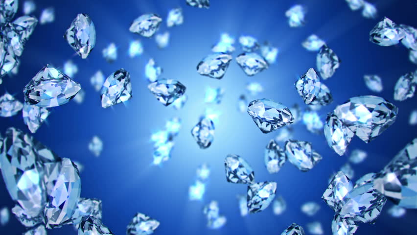 Slowly falling diamonds, beautiful background.… - Royalty Free Video