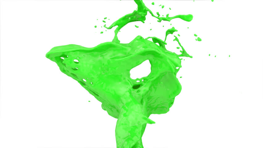 Got green. Green Paint Splashes circle isolated.